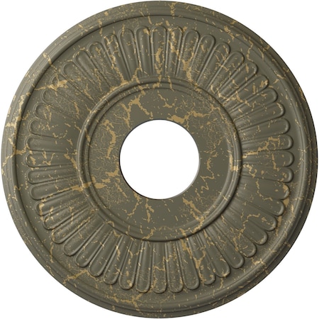 Ekena Millwork Berkshire Ceiling Medallion (Canopies up to 7"), 15 3/4"OD x 3 7/8"ID x 3/4"P, Witch Hazel Crackle CM15BEWHC
